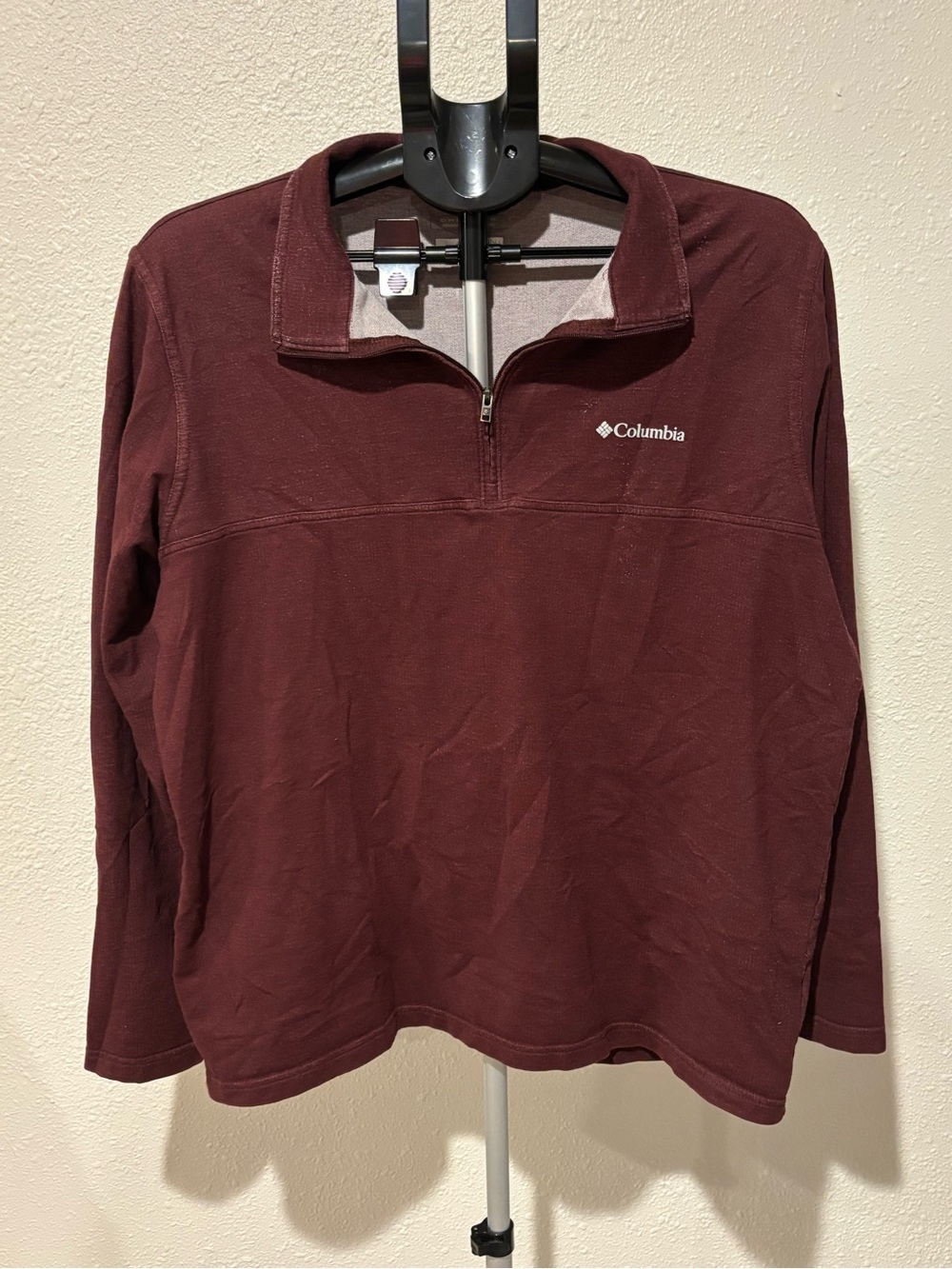 Columbia Men’s Quarter-Zip Fleece Pullover - Burgundy